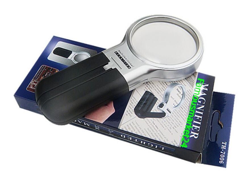 Multifunctional Optical Glass Magnifier with 3 in 1 LED Lights for Reading