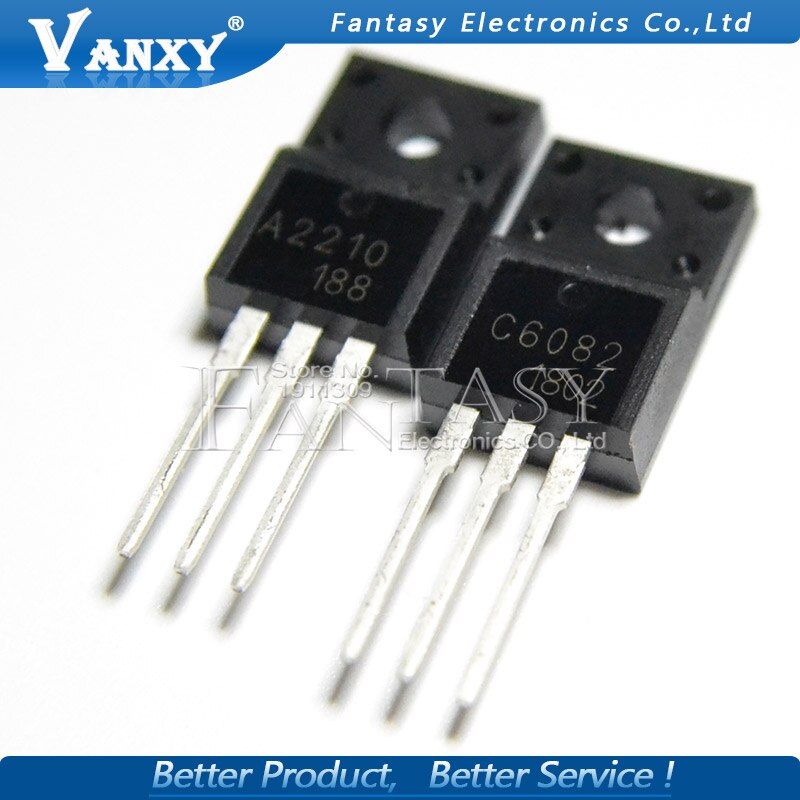 10PCS A2210 C6082 TO-220F 5Pairs (5pcs 2SA2210 + 5pcs 2SC6082) TO-220