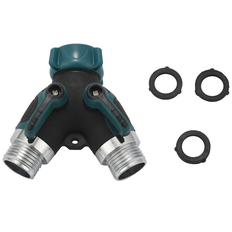 2 Way Y Shape Hose Connector Garden Splitter Comfortable Plastic Grip Faucet