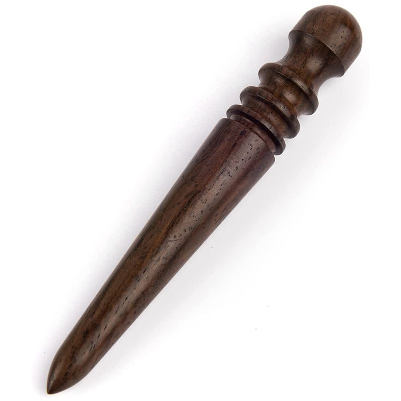 Leather Burnisher Tool Ebony Wood Leather Edge Burnisher Tapered Wooden Sticker Polished Grinding Tools with 4 Grooves