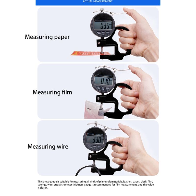 0.01mm Electronic Thickness Gauge 12.7mm Digital Micrometer Meter