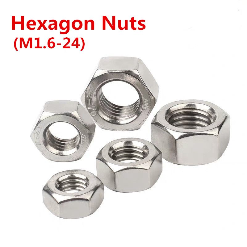 1/10/50pcs a2 304 স্টেইনলেস স্টিল হেক্স হেক্সাগন বাদাম m1 m1.2 m1.4 m1.6 m2 m2.5 m3 m4 m5 m6 m8 m10 m12 m16 m20 m24 স্ক্রু বল্টের জন্য(null)
