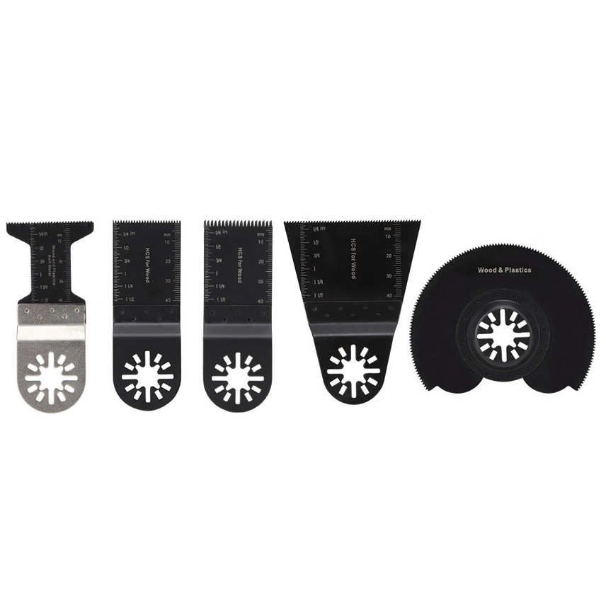 Saw Blade Kit 5Pcs Oscillating High Carbon Steel for Cutting Wood Plastic