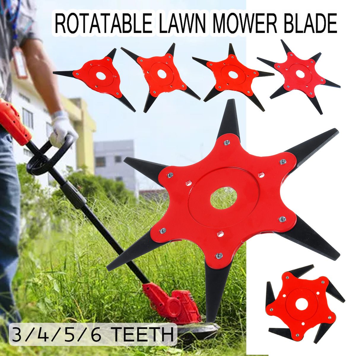 Pick for you 3/4/5/6 Teeth Universal 180° Metal Blade Trimmer Head Lawn Mower Grass Brush Cut