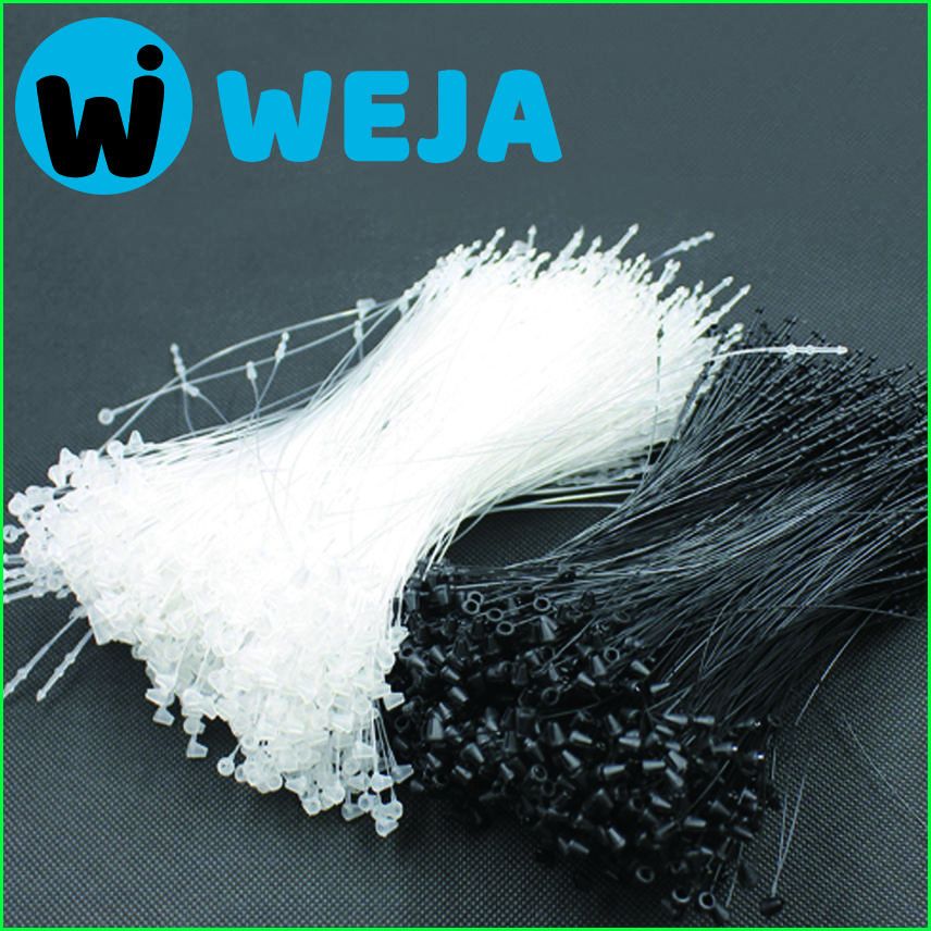 100pcs White Loop Locks fasten rope Clothes Price label Tagging Pins Plastic loop lock pins Rope pin line tags holder sling