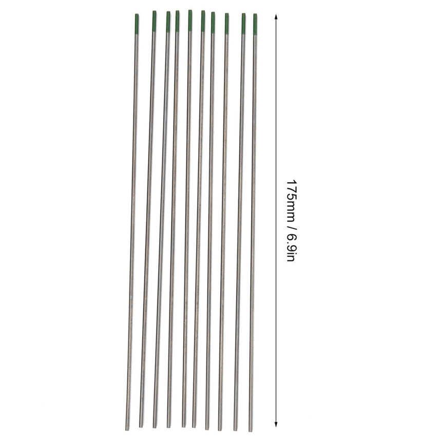 Welding Tungsten Electrode 10Pcs WP Rod Arc Needle for Thin Aluminum Steel Green 1.6mm