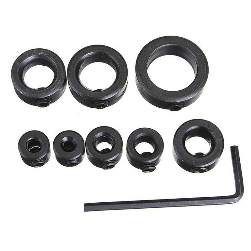 8pcs Woodworking Drill Bits Tools Depth Stop Collars Ring Positioner Spacing Limited Ring Drill Locator 3/4/5/6/8/10/12/16mm