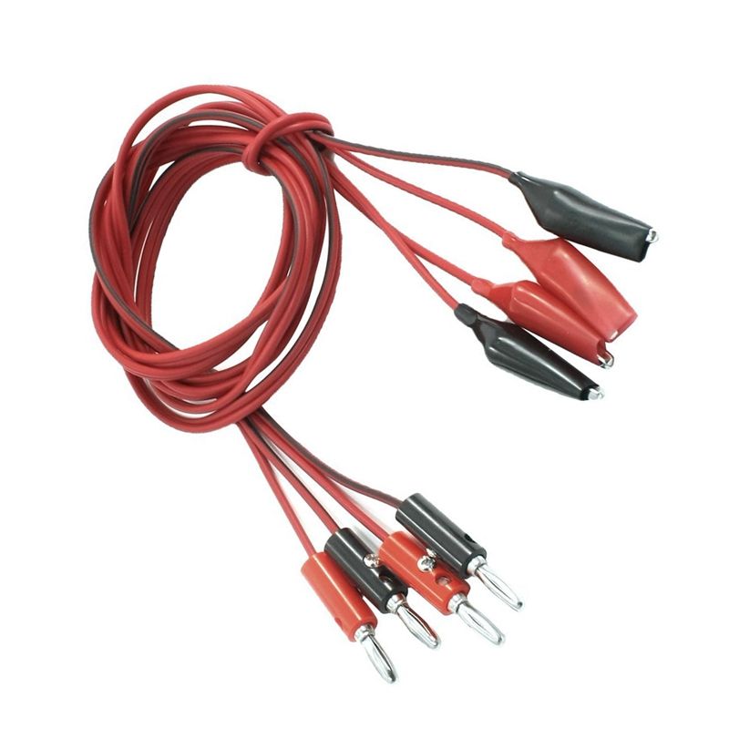 10 Pcs 3.8mm Thread 4mm Banana Plug Socket Binding Post Replacement & 2 Pair Alligator Test Lead Clip To Male Banana Plug Cord Cable 1M Red+Black