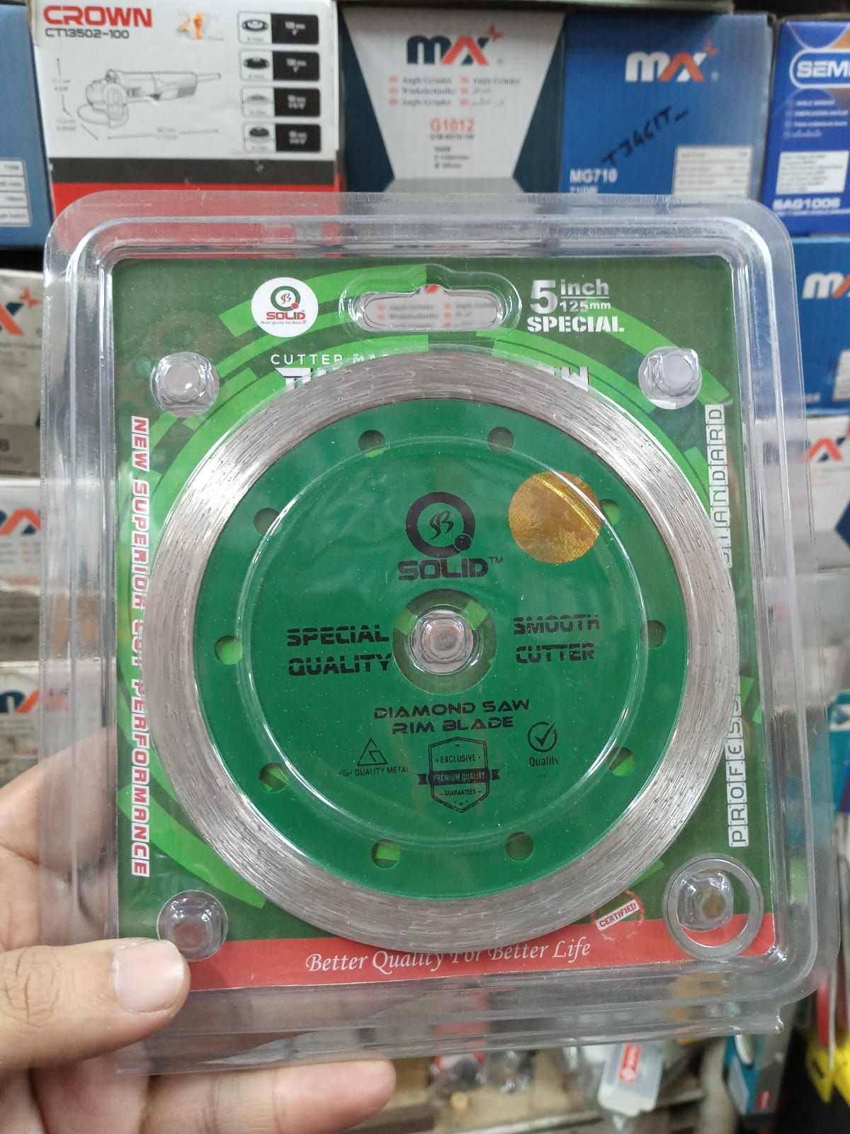 Tiles or Concrete Plain Cutting Blades 4 inch/ specisl quality and smooth Diamond Saw rim Blades SOLID BRAND