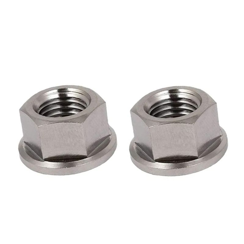 Delicate product 2Pcs M10 x 1.25 mm Non-Slip TC4 Titanium Ti Flanged Nut for Bicycle Motorcycle Screws Screw-Fastener