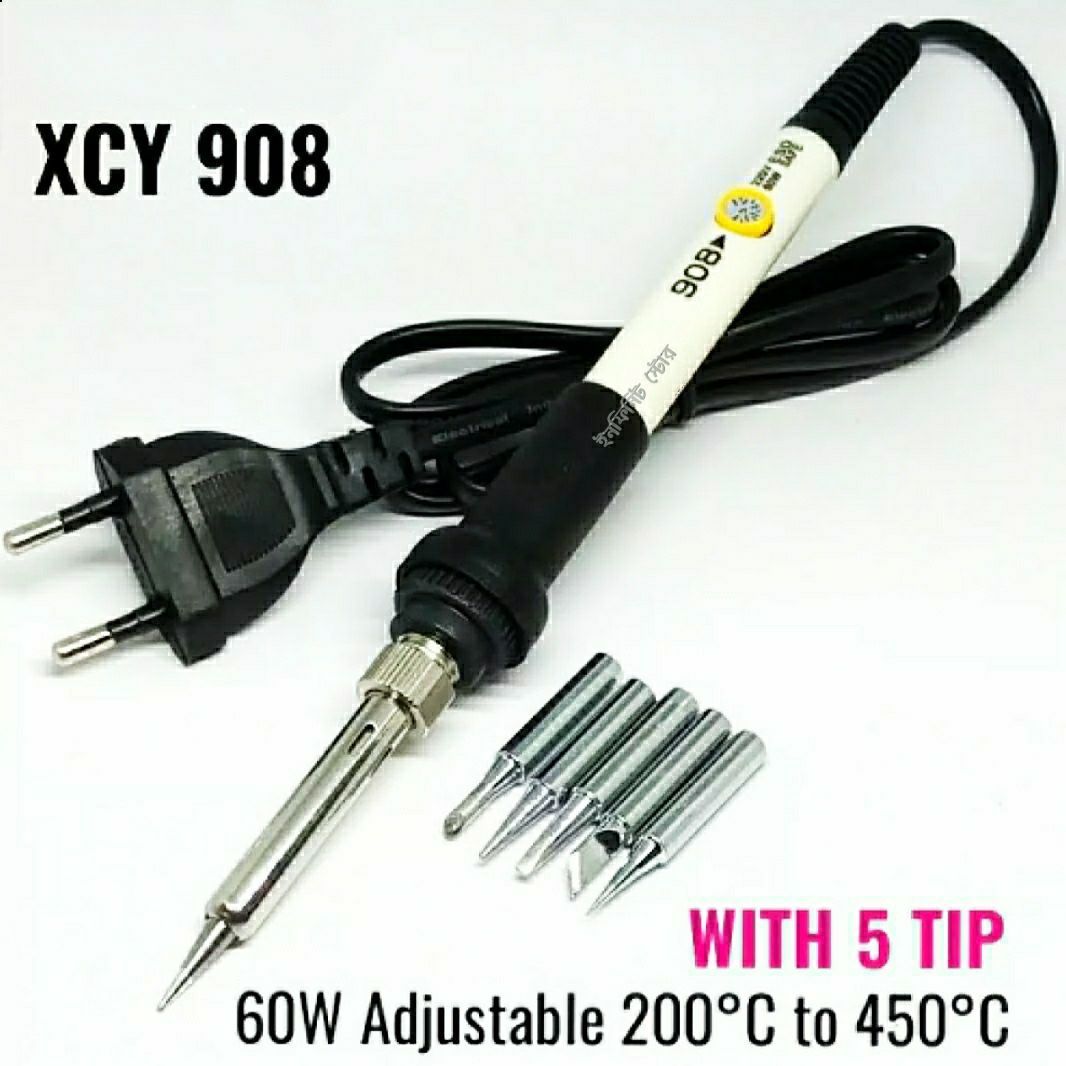 XCY 908 60W Soldering Iron with Tip Combo Multi Function Mobile Computer Laptop Temperature Control Soldering for Motherboard Circuit Repair