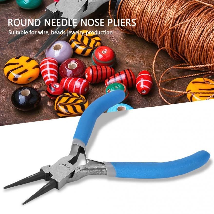 5in TU-C07 Mini Round High Carbon Steel Nose Pliers Hand Tool for Beading Jewelry