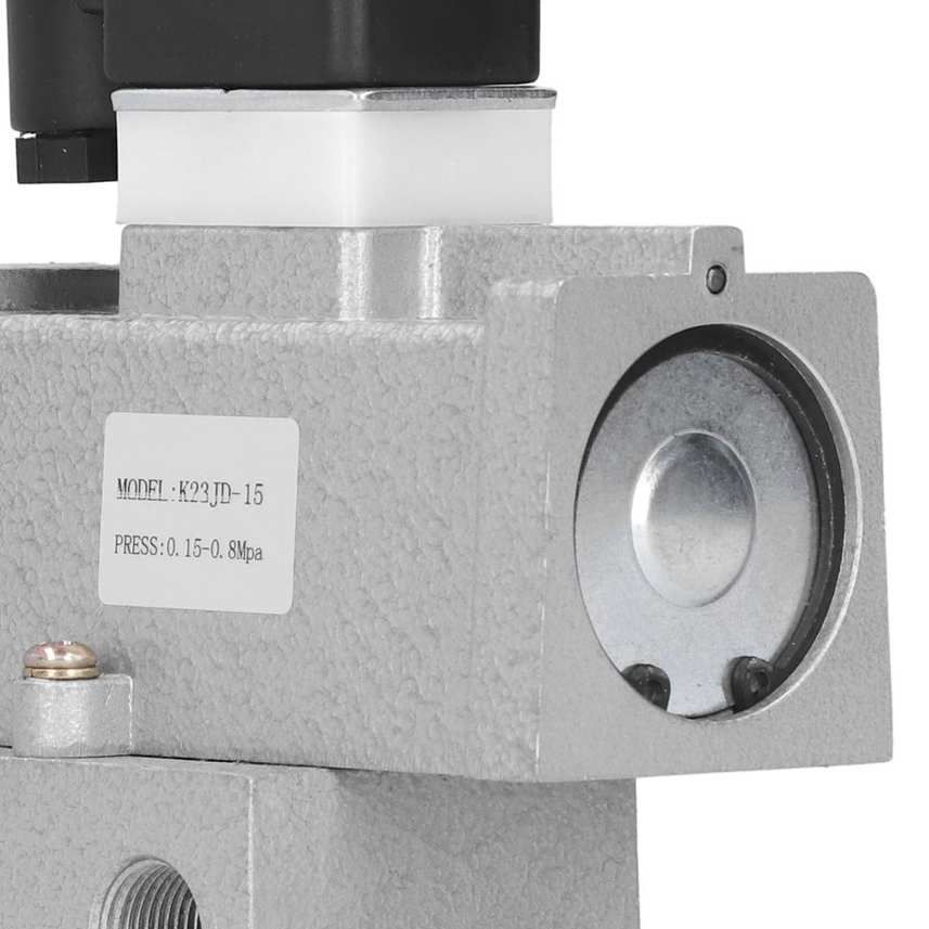 Industrial Products Electric Solenoid Valve G1/2in Cut‑Off 2 Position 3 Way Connection Aluminum Alloy K23JD‑15