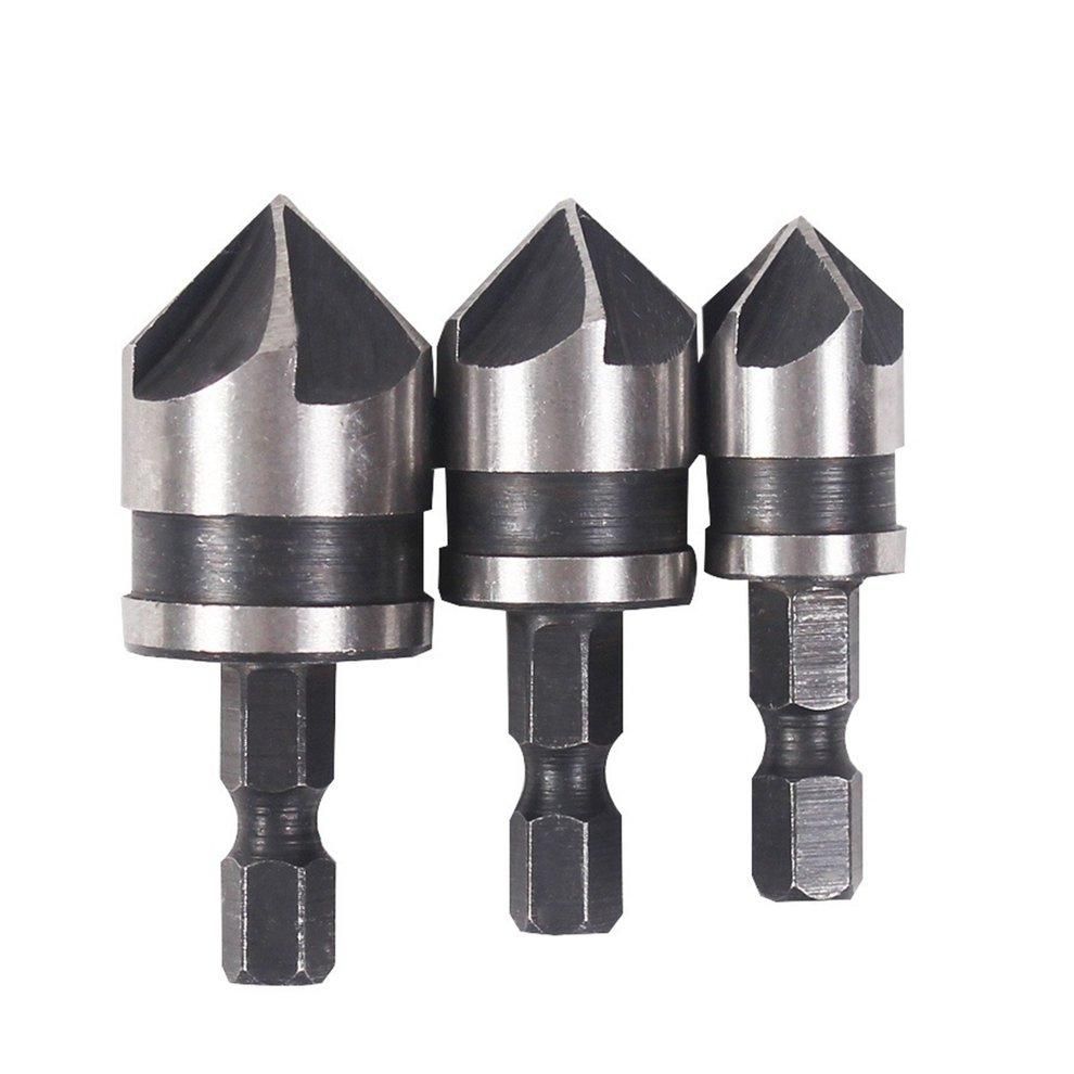 EF 1/4 Hex 12mm 16mm 19mm Countersink Power Drill Bit Bore Set For Wood Metal"