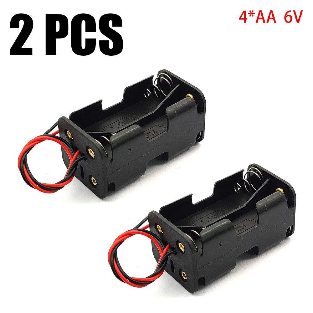 2pcs AA BATTERY HOLDER / CASE 4 CHAMBER CYLINDRICAL