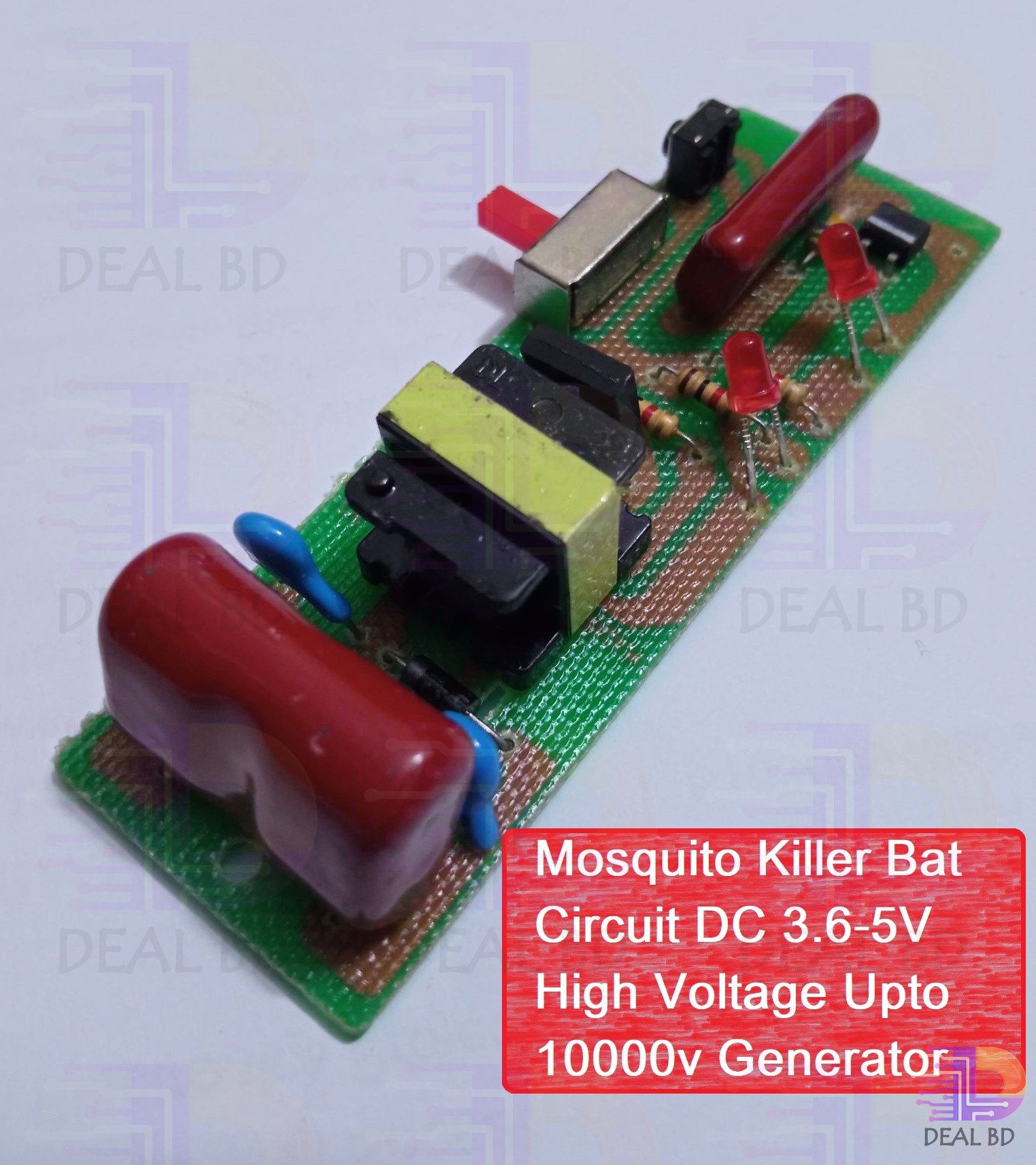 Mosquito Killer Rechargeable Bat Circuit P.C.B DC 3.6-5V High Voltage Generator 5000-10000V For DIY Project Mosquito Racket Bat