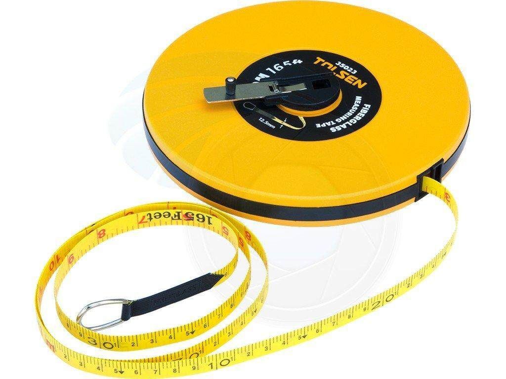 Tolsen, 50M, ( 165FT ) Constriction Imperial Metric Fiberglass Measuring Tape Reel ; 35023