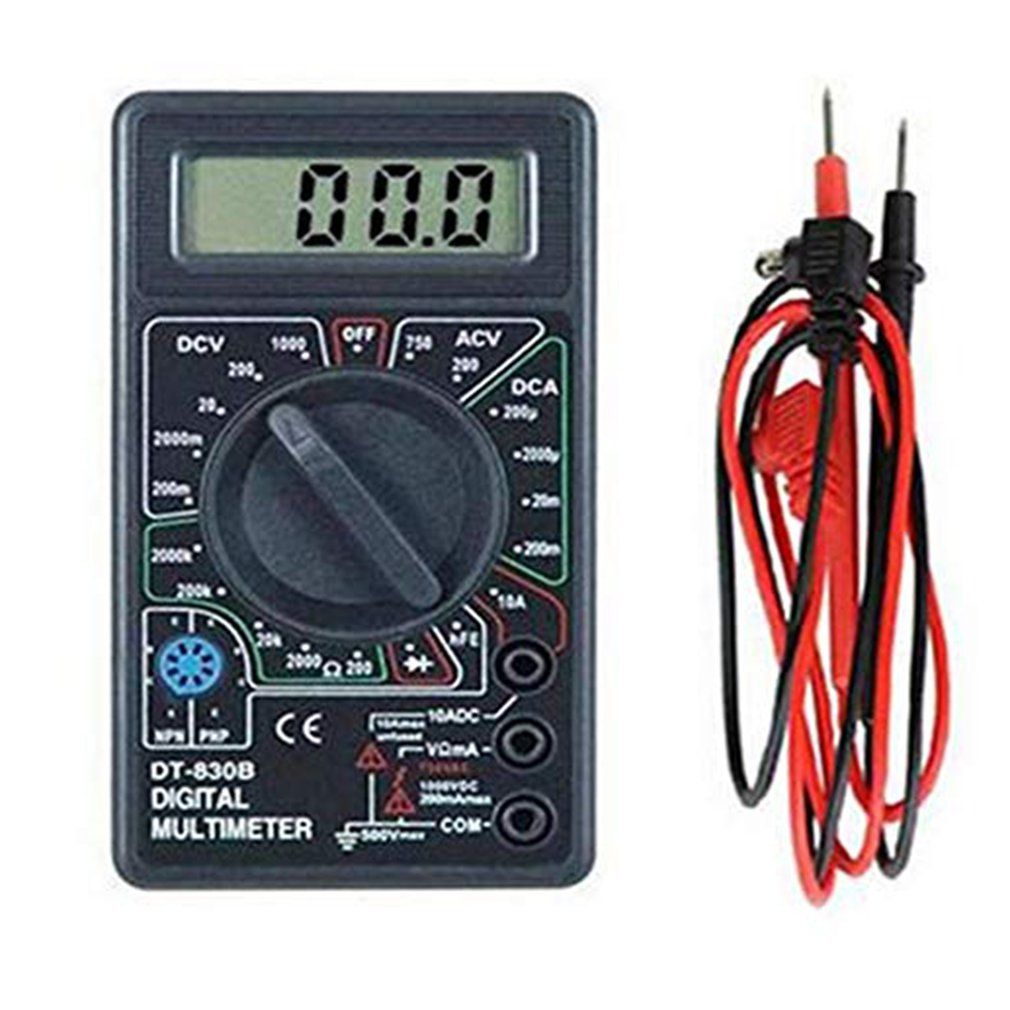 Dt830B Multifunctional Lcd Display Compact Digital Multimeter Electric  Ammeter  Voltmeter Resistance Capacitance  Tester Black