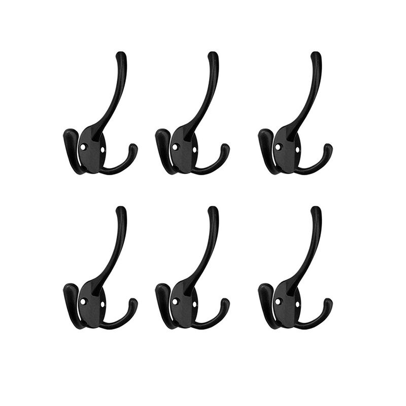 Practical Product 6PCS Hooks Wall Mounted with 12 Screws Rustic Hooks for Thick Coat