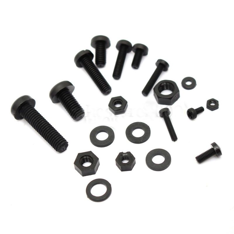 150Pcs M2 M2.5 M3 M4 M5 Nylon Hex Screw Bolt Nut Standoff Spacer Assortment Kit Black