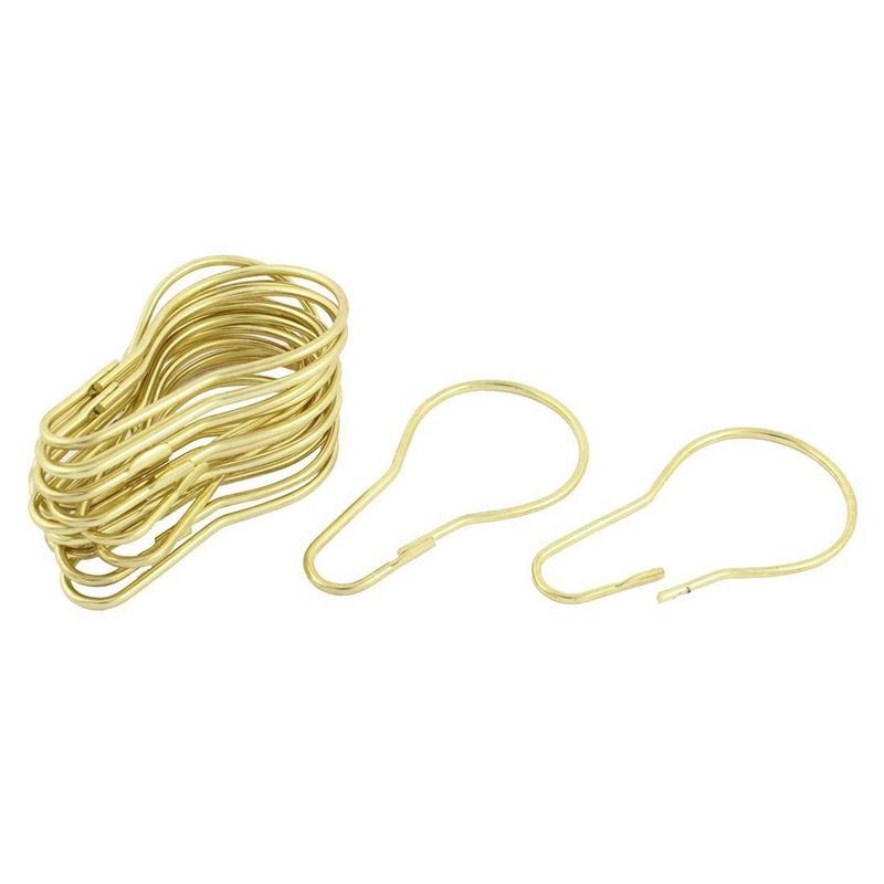 20 Pieces aurum Tone Calabash Design Shower Curtain Rings Hooks Metal Bathroom
