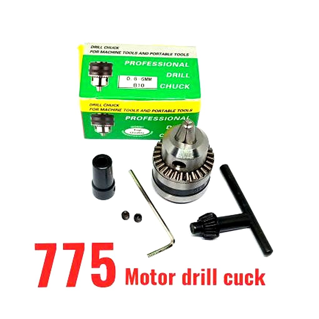 D775 Drill Chuck, Mini Hand Drill Press, DIY Kit,Drill Chuck With Connecting Bush for 775 Motor (0.6 - 6.0 mm bit supported)