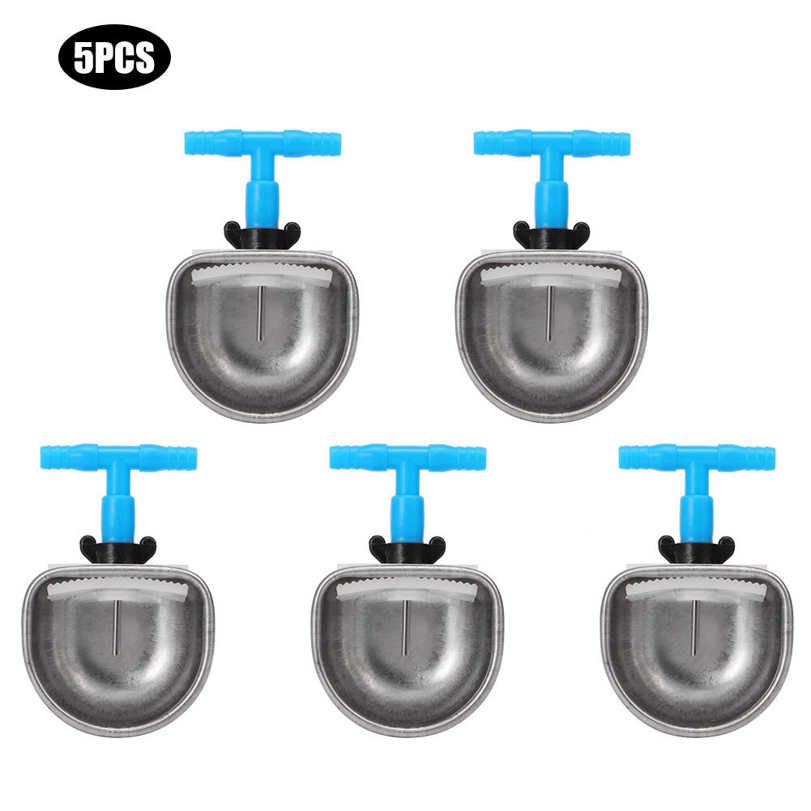 Rabbit Drinker 5Pcs Stainless Steel Automatic Nipple Drinking Bowl Waterer Farm Accessory