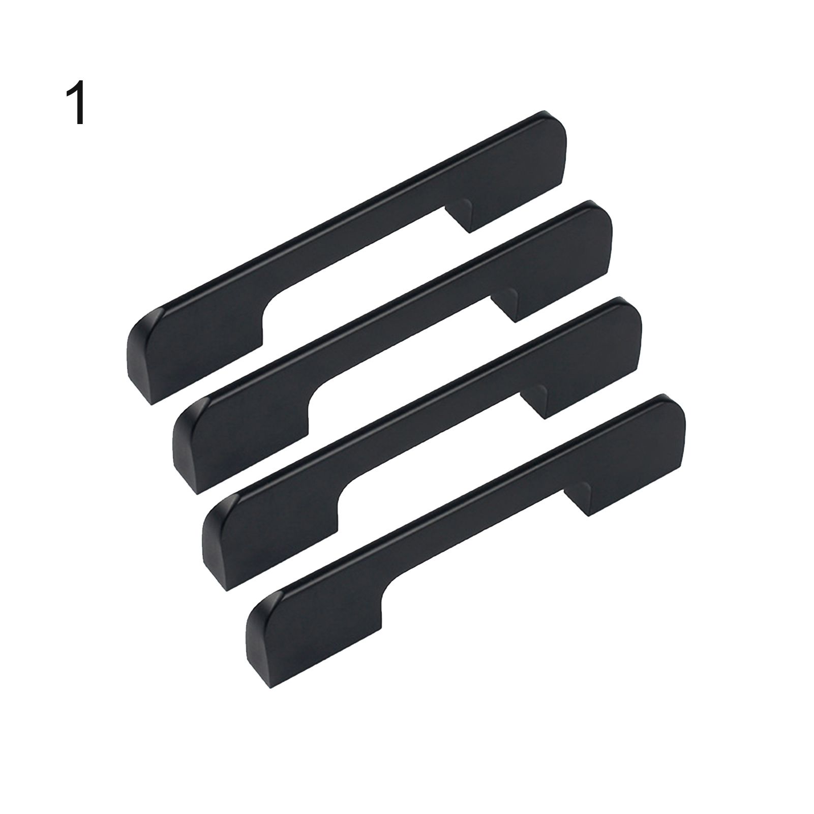 4Pcs Aluminium Alloy Black Lengthen Thicken Drawer Cabinet Door Furniture Handle