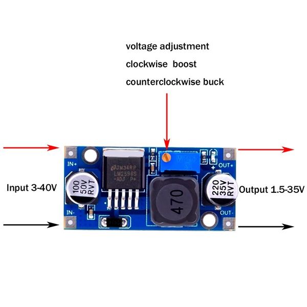 6 Pack LM2596 DC to DC Buck Converter 3.0-40V to 1.5-35V Power Supply Step Down Module (6 Pack)