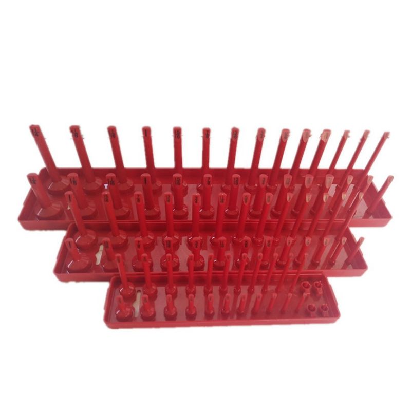 3Pc Socket Organizer Tray Set Socket Trays 1/4Inch 3/8Inch & 1/2Inch Drive Deep and Shadow Socket Holders