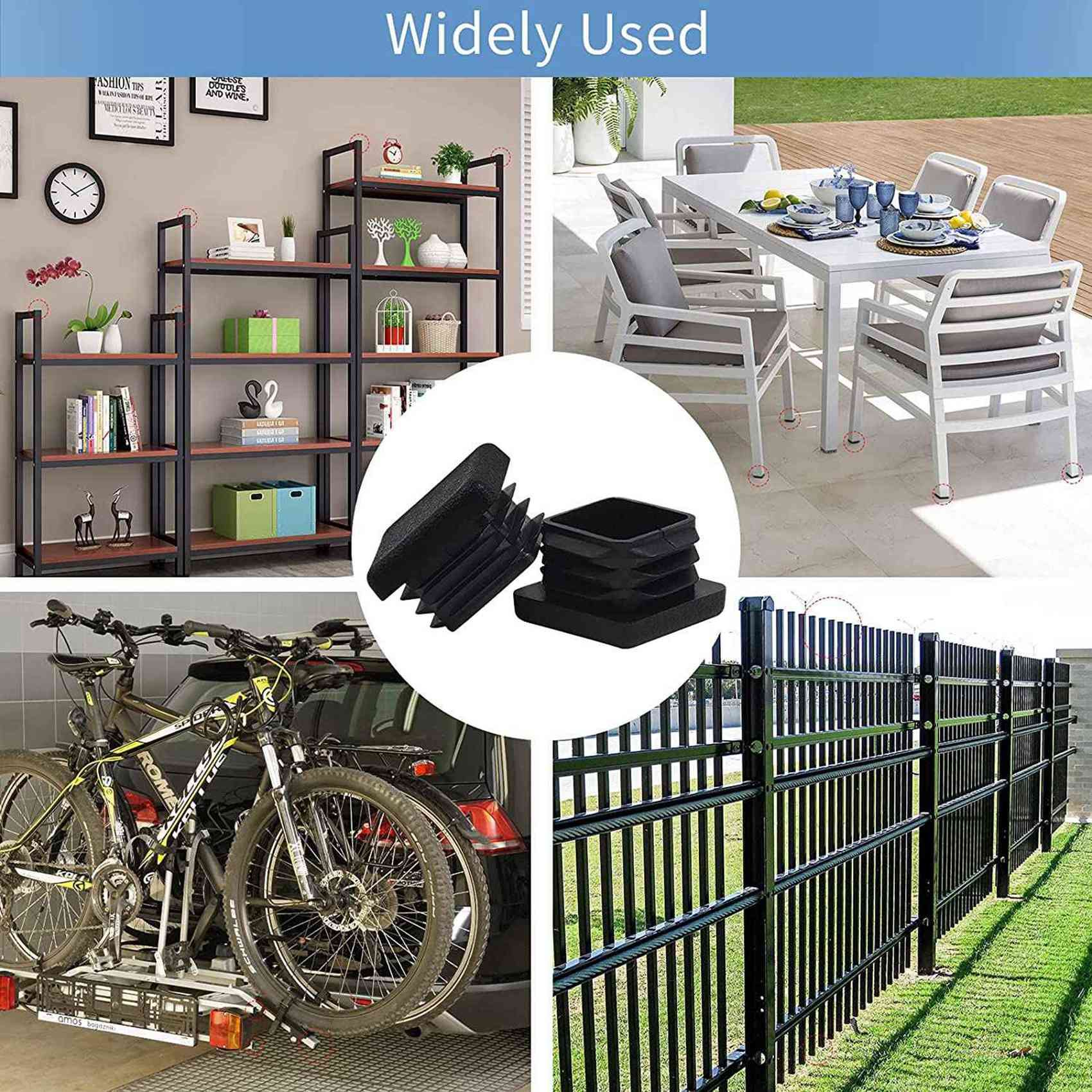 600Pcs 1 Inch Square Tube End Cap Plastic Plugs Tube End Caps Post Pipe Cap Cover Tubing Insert Chair Glide Plugs