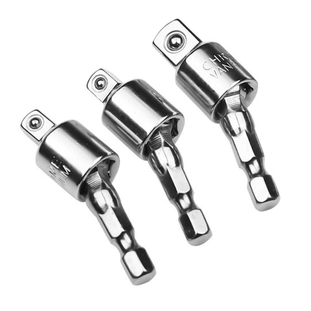 Universal 360 Degree Swivel Connector Hex Square Wrench Socket Adapter Fit Tool