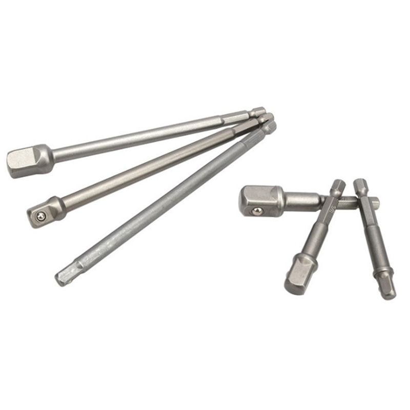 6Pcs Hex Shank Wrench Drive Power Extension Drill Bit Socket Adapter Holder 1/4Inch 3/8Inch 1/2Inch Screwdriver Tools