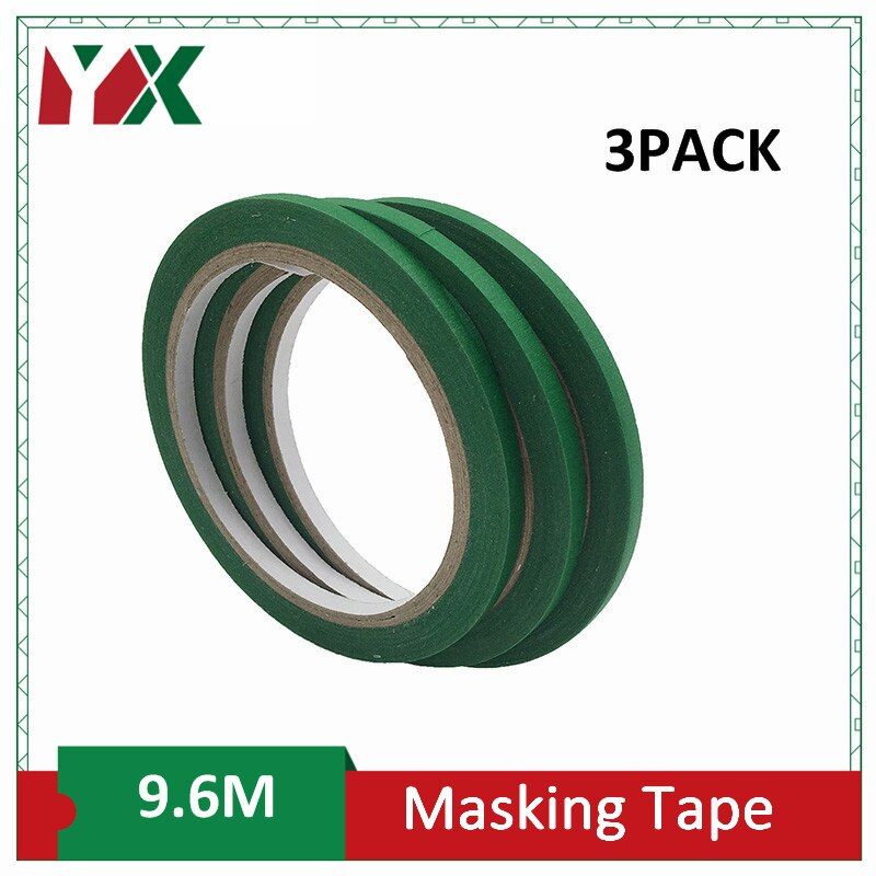 3Pack ing Tape No Residue Spray Crepe Paper Rubber Adhesive Painters ing Tape 9.6Meter Length