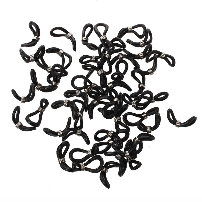 50 X Black Cord Ends for Eyegles Chain Holder 25x4mm HOT