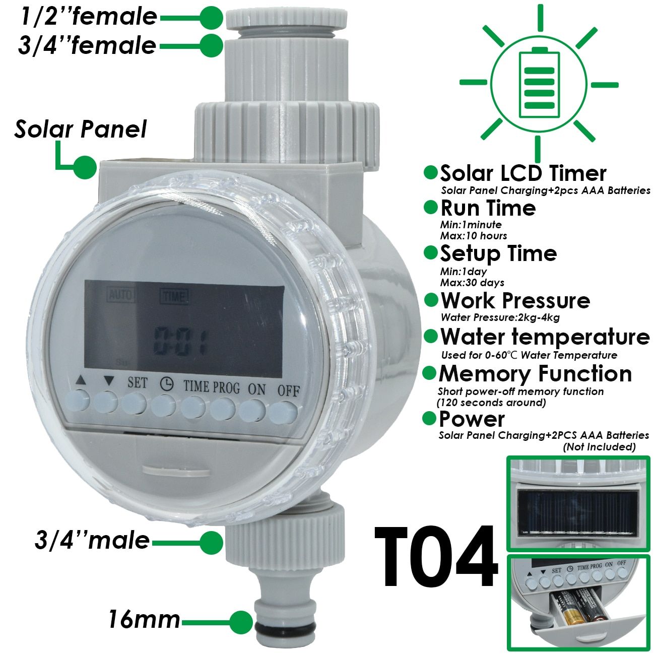 Garden Automatic Watering System Timer Drip Irrigation Digital Electronic Controller Home Greenhouse Irrigator Sprinkler