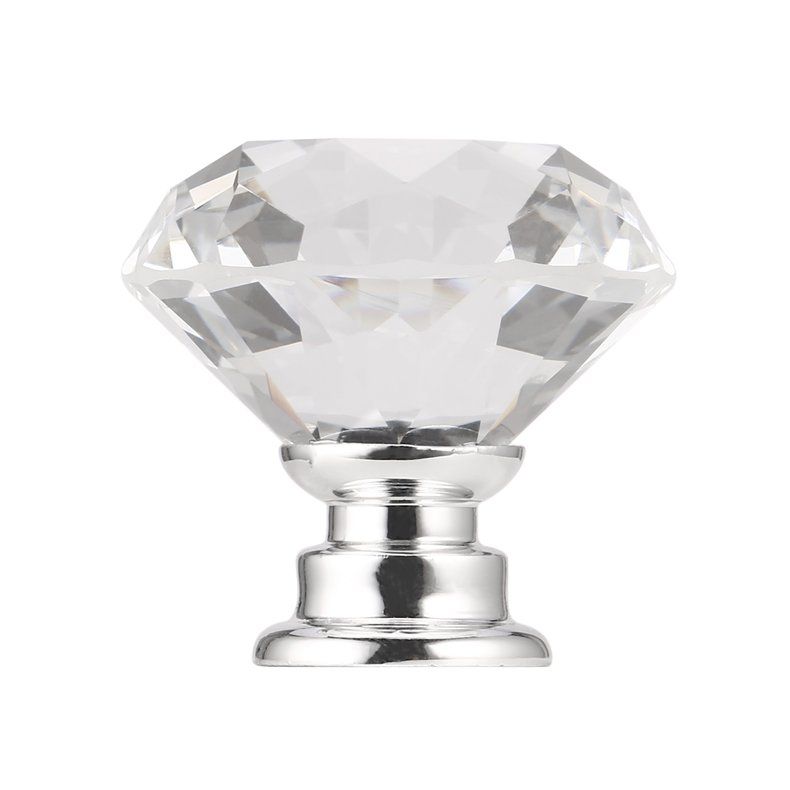 30mm Diamond Clear Crystal Glass Door Pull Drawer Knob Handle Cabinet