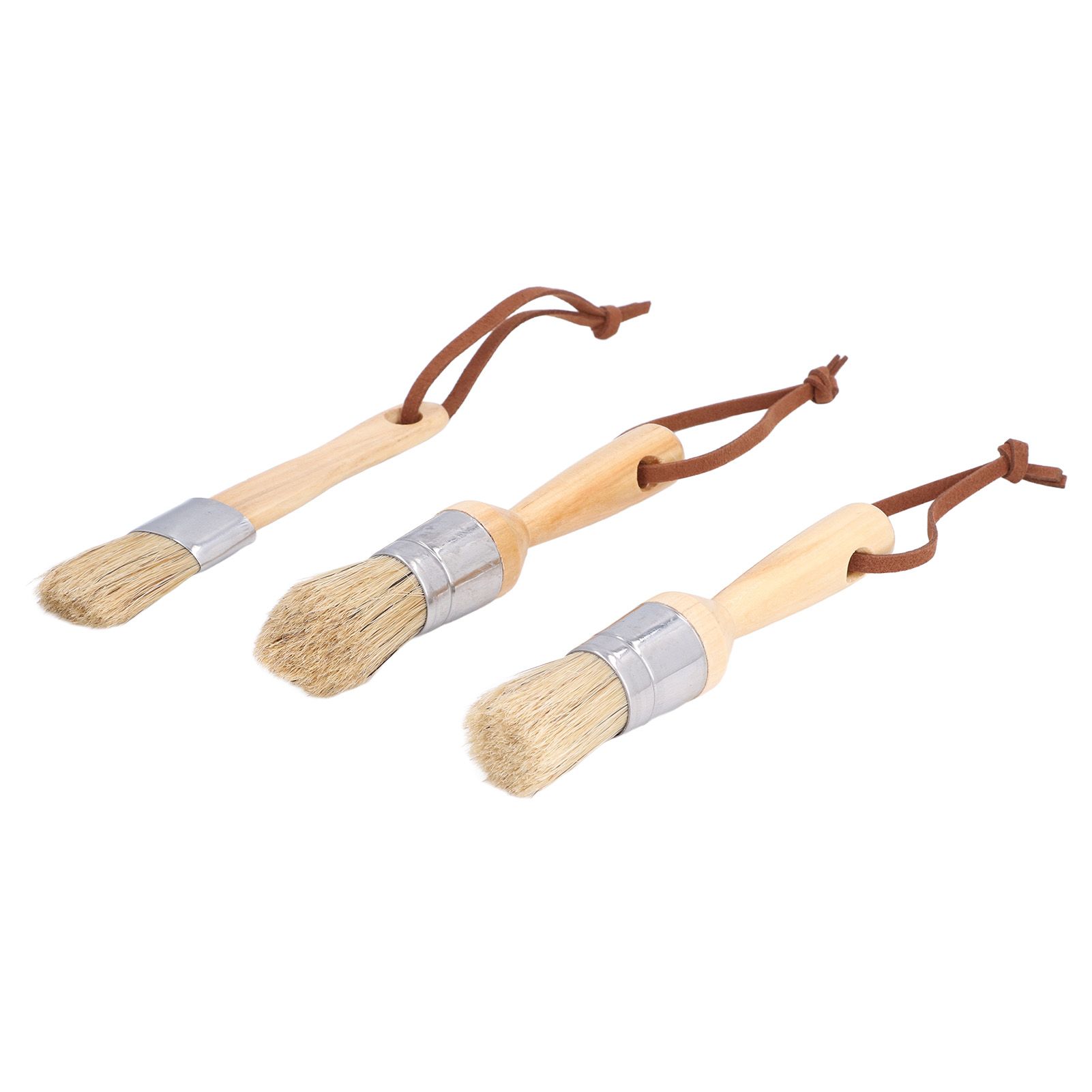 3PCS Furniture Paint Brush With Wooden Handle DIY Waxing Bristles GS
