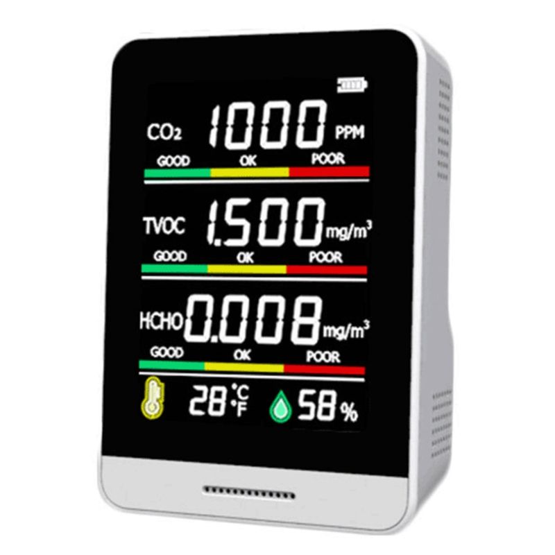 CO2 Detector TVOC HCHO Temperature Humidity Detecting Tool Intelligent Home Life Desktop Outdoor Air Quality Monitor