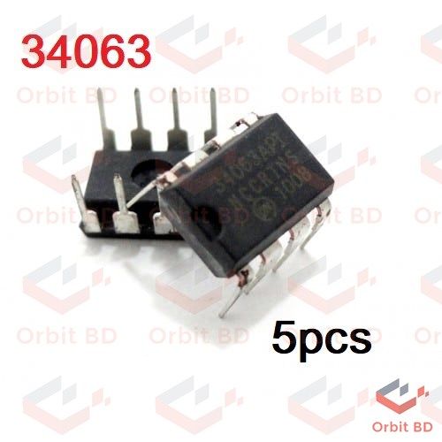 5Pcs MC34063 MC34063 34063 Voltage Regulators Switching Regulator DC-DC Converter DIP 8 Pin IC