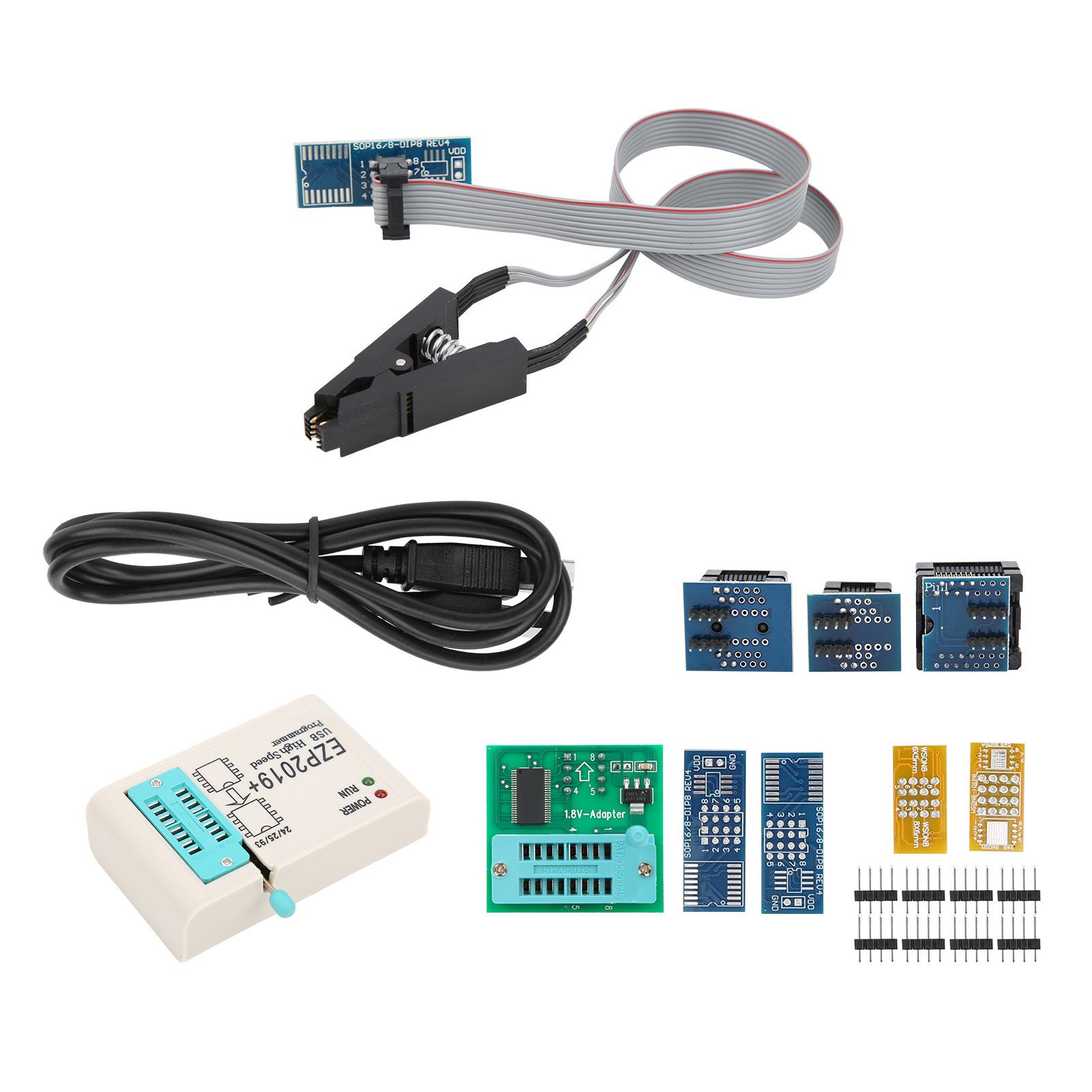 Electronic Components High Speed Programmer Socket Printed Circuit Board 9 Seats for 25/25/26/93 Series Chips EZP2019