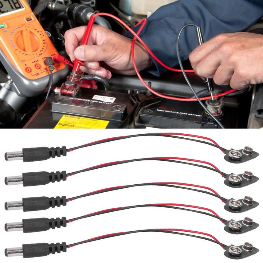 9V Connector 20Pcs Clip Connection Cable Industrial Control Components DC 2.1mm Plug