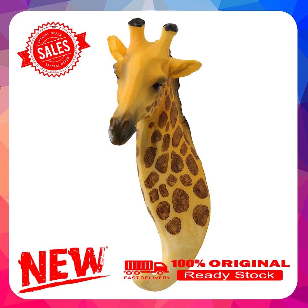 Elephant Giraffe Zebra Head Wall Hook Hanger Bag Keys Clothes Holder Home Decor