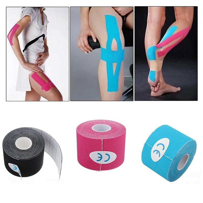 2.5cm wide 5m long strong multifunctional breathable flexible stretchable waterproof cotton kinesiology tape