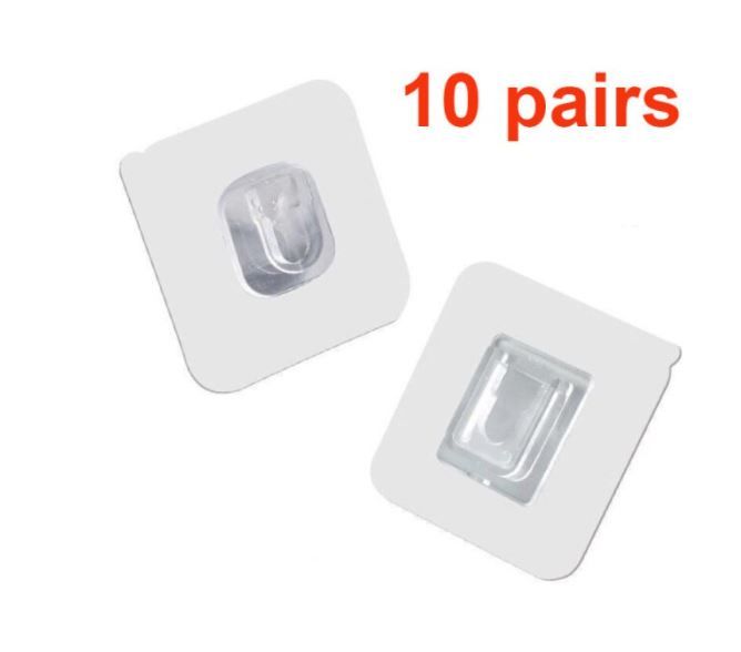 10/20Pcs Dubbelzijdig Zelfklevende Haak Muur Haken Hanger Sterke Transparante Zuignap Sucker Muur Opslag houder Voor Keuken