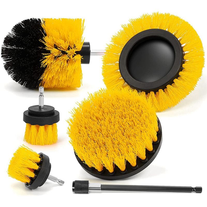 6Pcs Electric Drill Brush, Electric Cleaning Brush, Fits Hexagonal Electric Drills, for Bathrooms,Kitchens,Window Frames