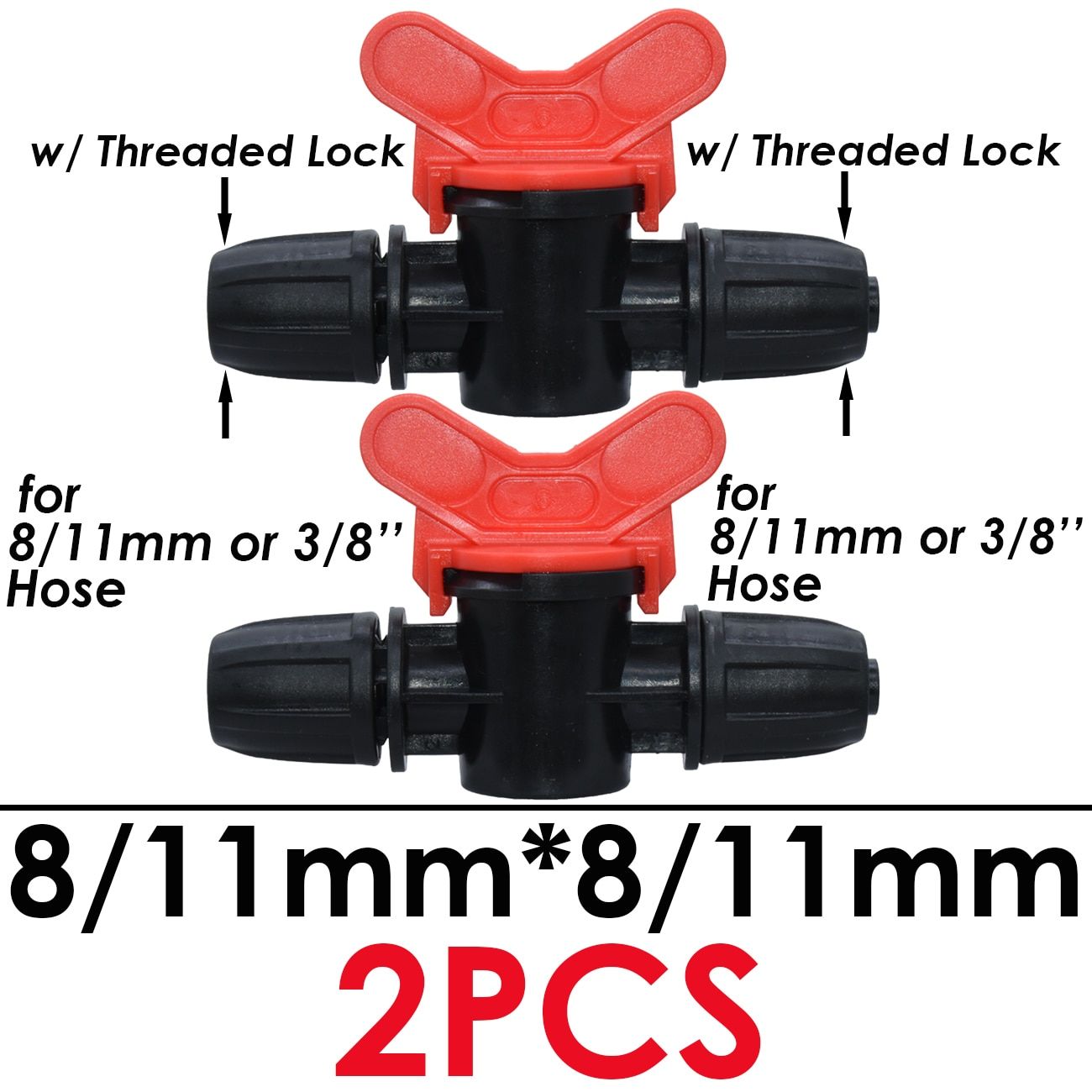 16mm 20mm 25mm 4/7mm 8/11mm Garden Hose Barbed Connector Waterstop 1/4 1/2 3/4 Drip Irrigation Mini Valve Watering System