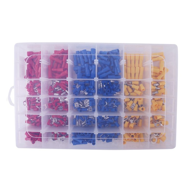 480 Pieces of Insulated Electric Wire Connectors Wire Terminal Crimping Connector Crimping Terminal Spade Ring Butt