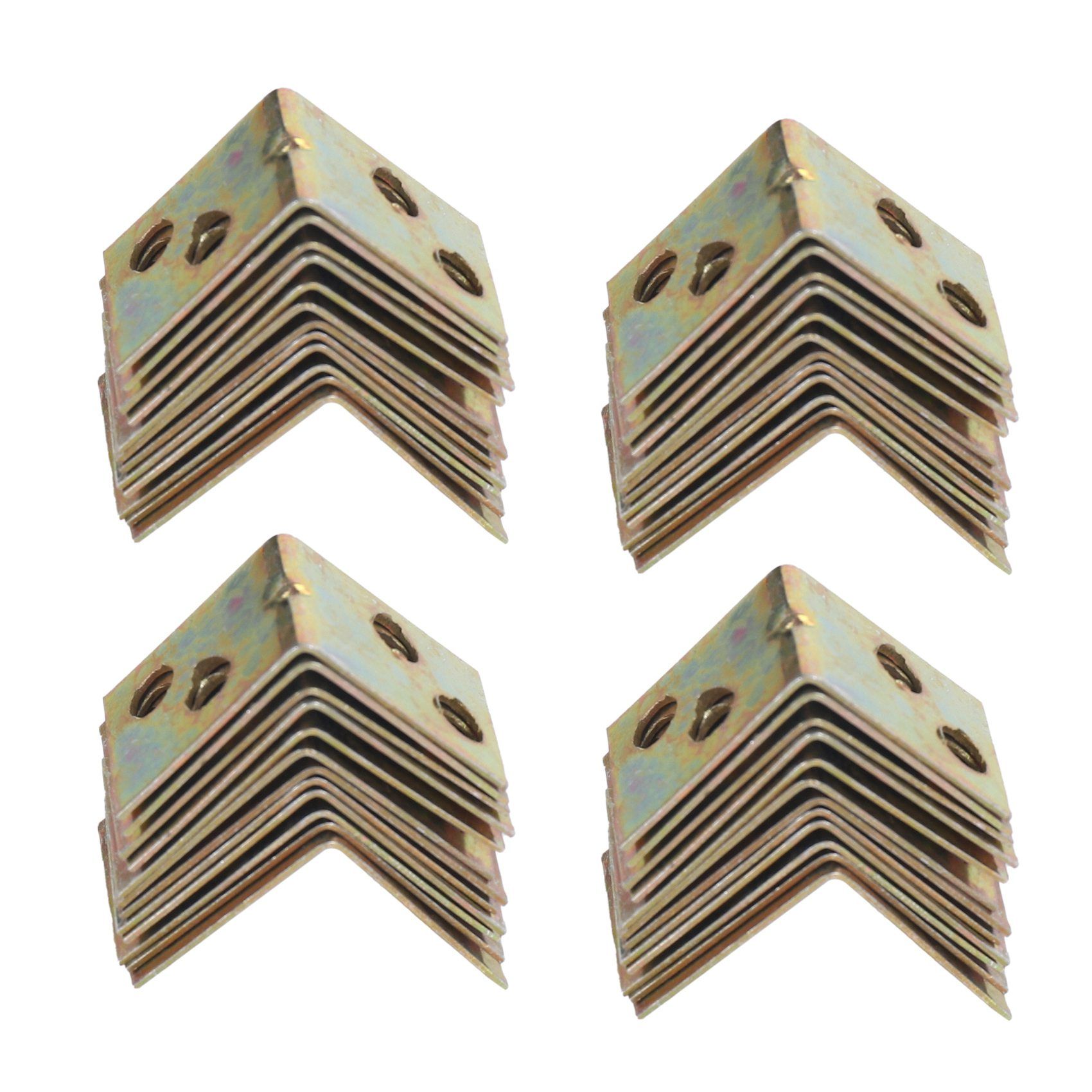 Metal Shelf Support 90 Degree Right Angle Bracket 48Pcs Brass Tone
