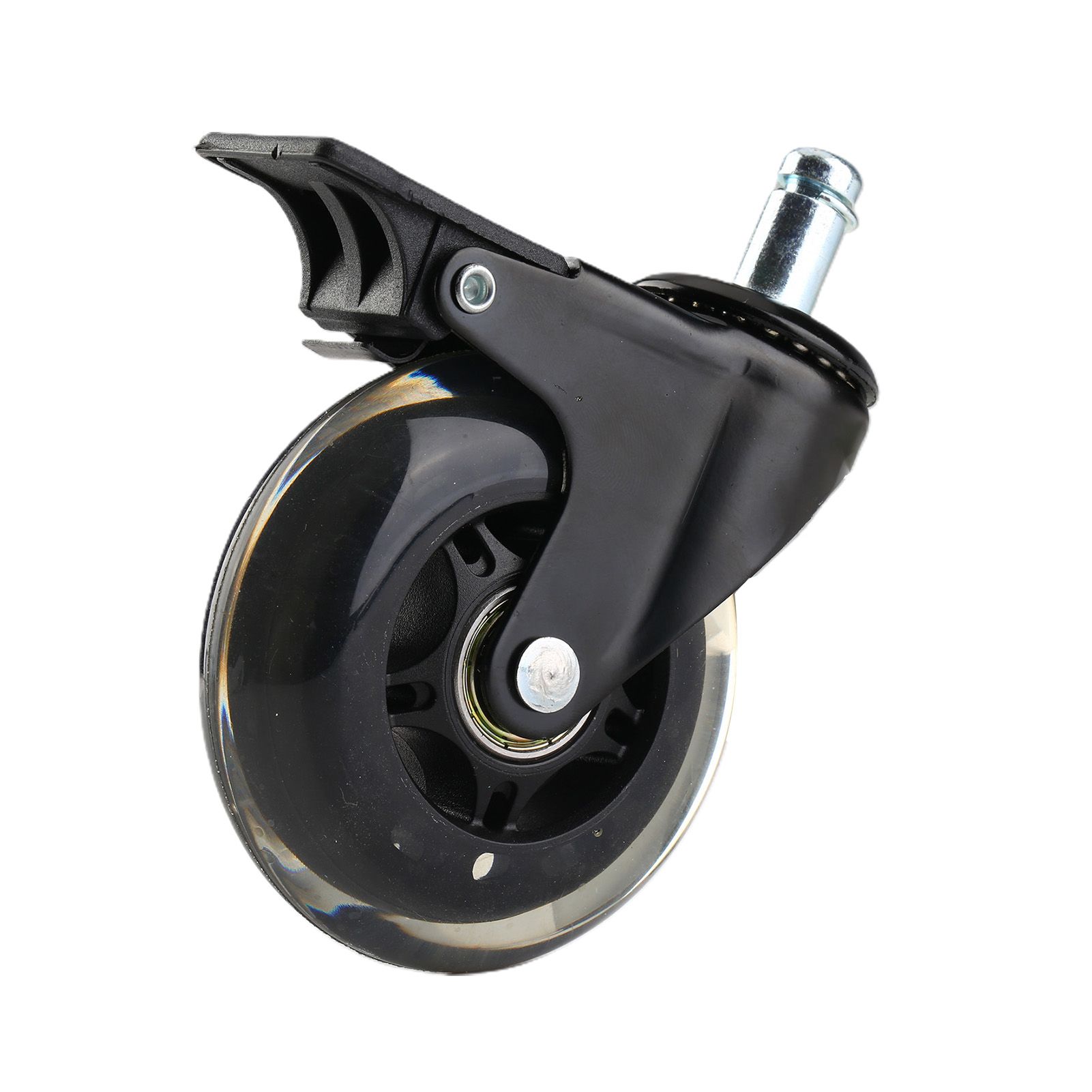 3 inch Blk Mute Computer Office Chair Circlip Type Brake Swivel Caster Wheel